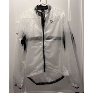 Pactimo Cycling Wind Jacket Mens XL White Clear Lightweight Full Zip Bike Coat
